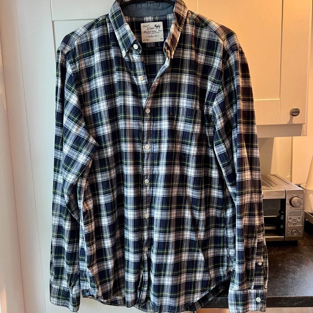 J. Crew Plaid Shirt, Men's Large
